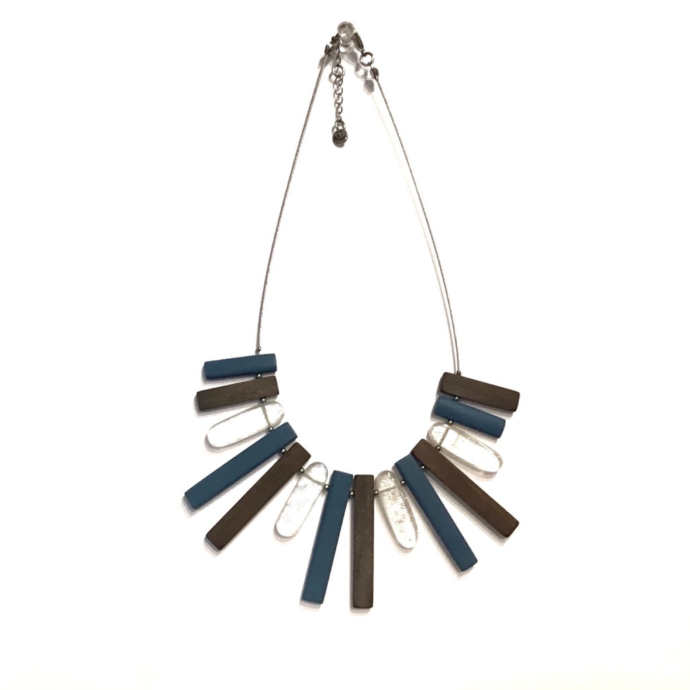 Culture Mix Blue, Brown & White Bib Style Necklace